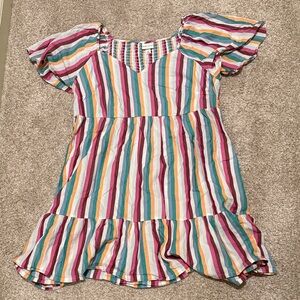 Ava & Viv Colorful Striped Midi Dress